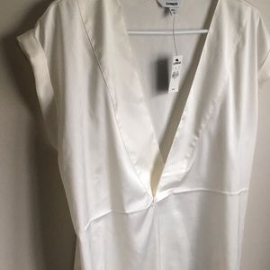 Express deep v silky blouse